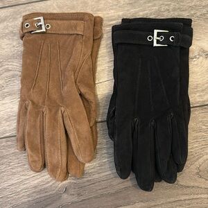 2 pair Talbots suede gloves -S